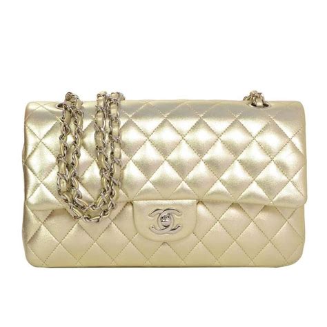 chanel light gold bag|chanel quilted bag gold chain.